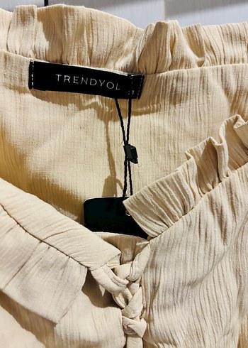 Bej Keten Mini Düğmeli Büstiyer - Görsel 2