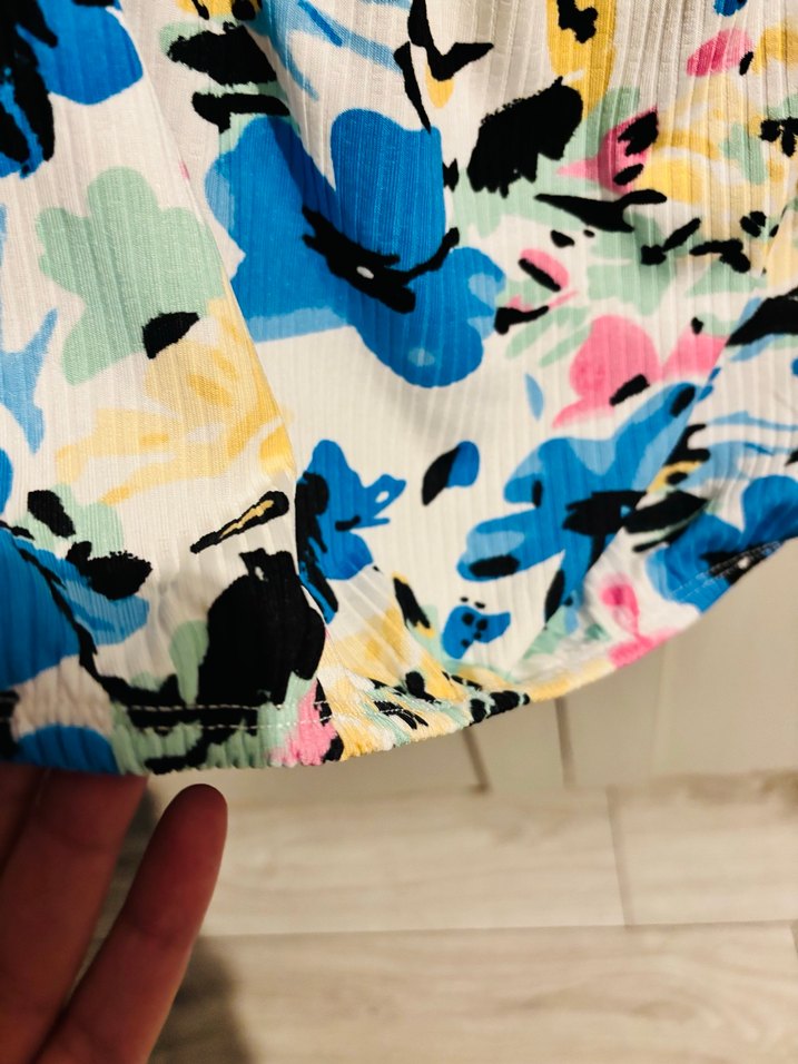 Renkli Piliseli Mini Straplez Bluz - Görsel 2