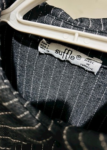 Düğmeli Çizgili Kadın Gömlek - Görsel 3