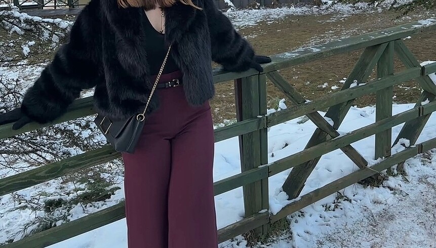 xs Beden Zara yeni sezon culotte bordo pantolon