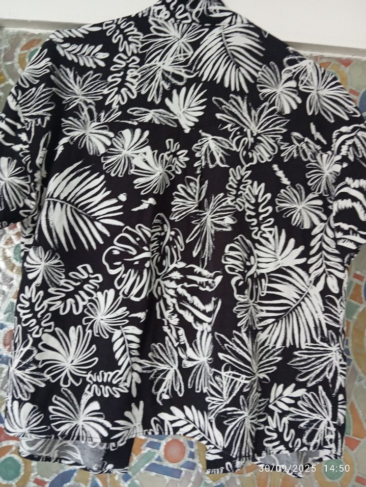 Bohem Siyah Desenli Uzun Kollu Gömlek - Görsel 3