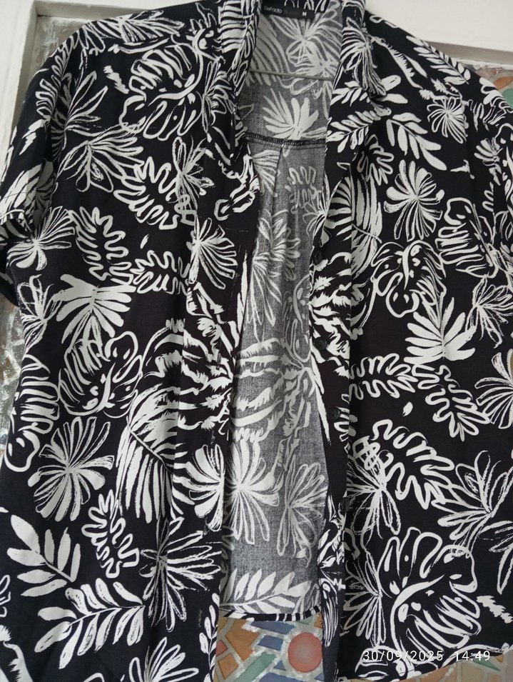 Bohem Siyah Desenli Uzun Kollu Gömlek - Görsel 2