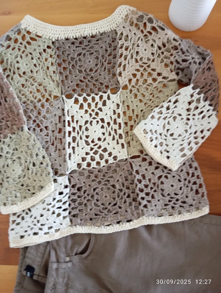 Dantel Detaylı Bohem Kadın Örgü Kazak - Görsel 2