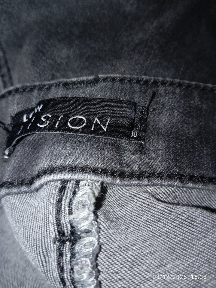 Gri  Kadın Kot Pantolon - Görsel 4