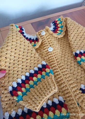 Renkli Nakışlı Bohem Örgü çocukHırkası - Görsel 4