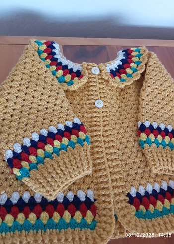 Renkli Nakışlı Bohem Örgü çocukHırkası - Görsel 3