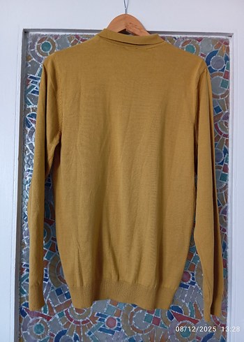 Fabrika Hardal Erkek Basic Polo Yaka Kazak - Görsel 6