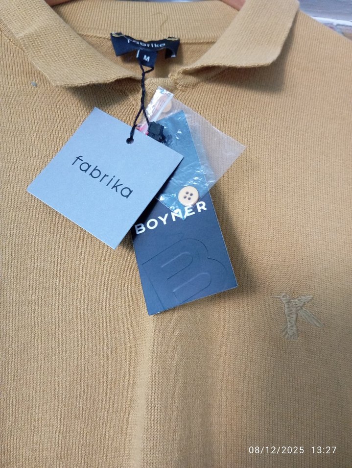 Fabrika Hardal Erkek Basic Polo Yaka Kazak - Görsel 5