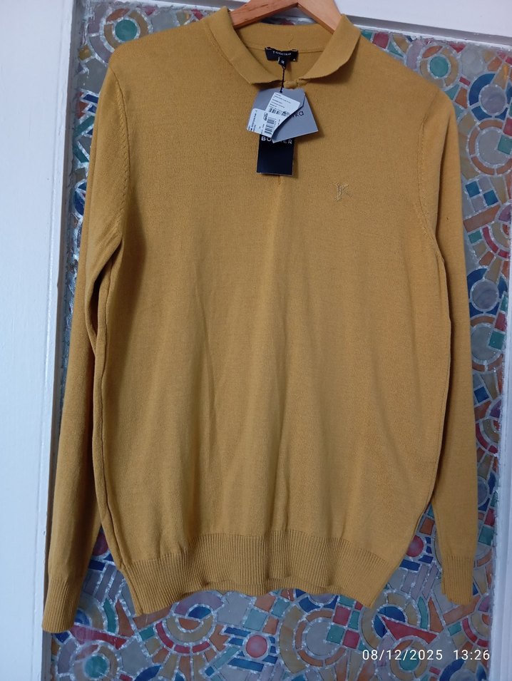 Fabrika Hardal Erkek Basic Polo Yaka Kazak - Görsel 4