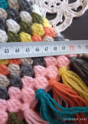 Renkli Püsküllü Kız Çocuk Ponçosu - Görsel 5