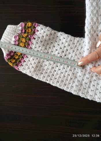 Renkli Nakışlı Bohem Örgü Kız Hırkası - Görsel 7