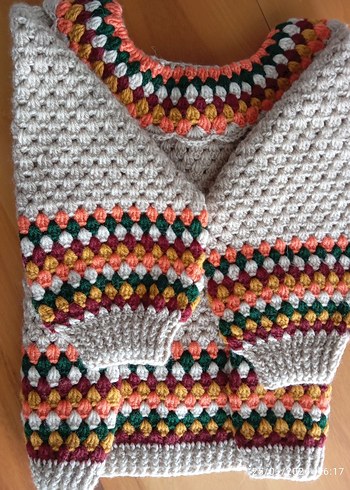 Bohem Tarz Çok Renkli Kız Çocuk Triko Hırka - Görsel 4