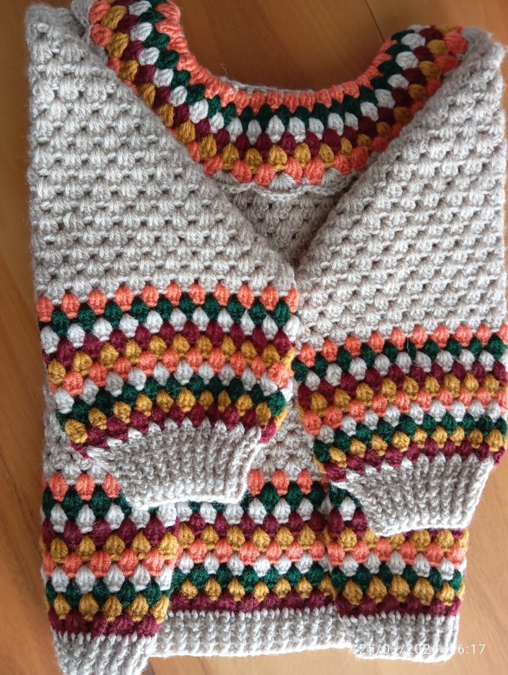 Bohem Tarz Çok Renkli Kız Çocuk Triko Hırka - Görsel 4