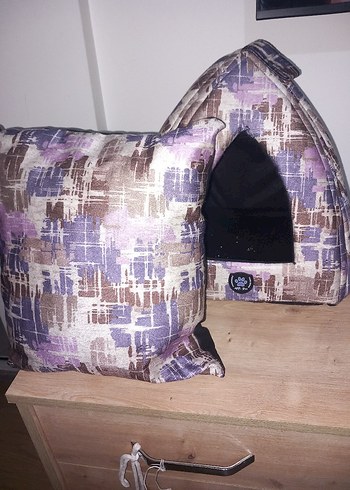 Mor Desenli Kedi Evi - Görsel 3