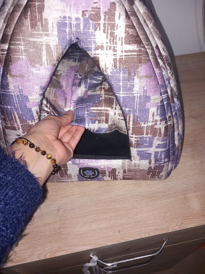 Mor Desenli Kedi Evi - Görsel 2