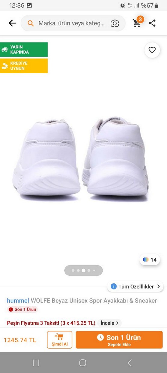 Hummel WOLFE Beyaz Unisex Spor Ayakkabı — görsel 2/3