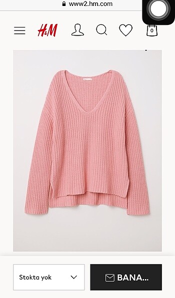 h&m v yaka oversize örme kazak