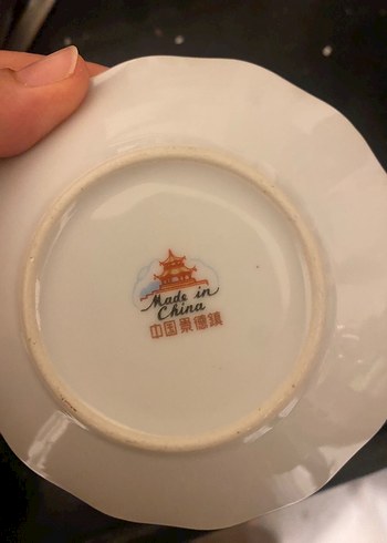 Antika Çiçek Desenli Klasik Porselen Tabak - Görsel 2