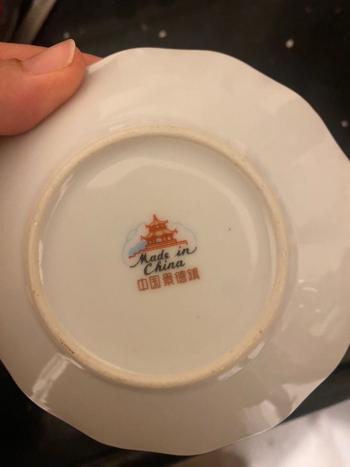 Antika Çiçek Desenli Klasik Porselen Tabak - Görsel 2