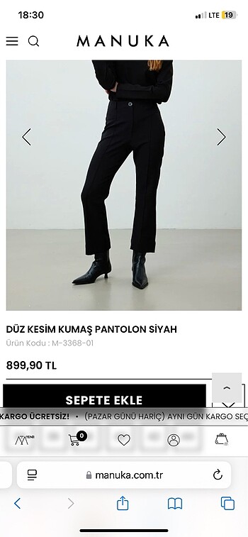 38 Beden Manuka Flare Paça Kumaş Pantolon