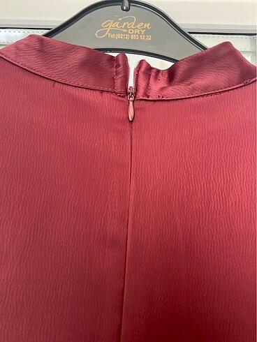 Yanlardan Bağlamalı Bordo Abiye - Görsel 5