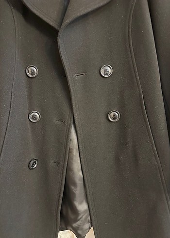 Siyah Çift Düğmeli Kaban - Görsel 3