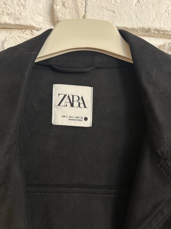 Zara Püsküllü Siyah Süet Kadın Ceket - Görsel 2