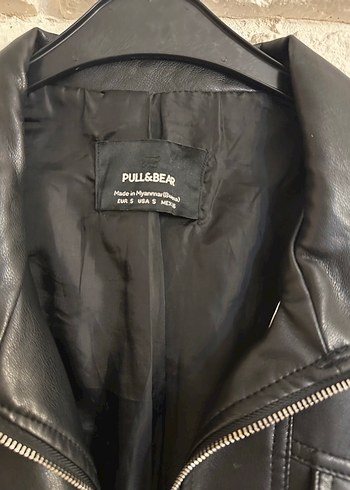 Pull&Bear Siyah Deri Biker Ceket - Görsel 2