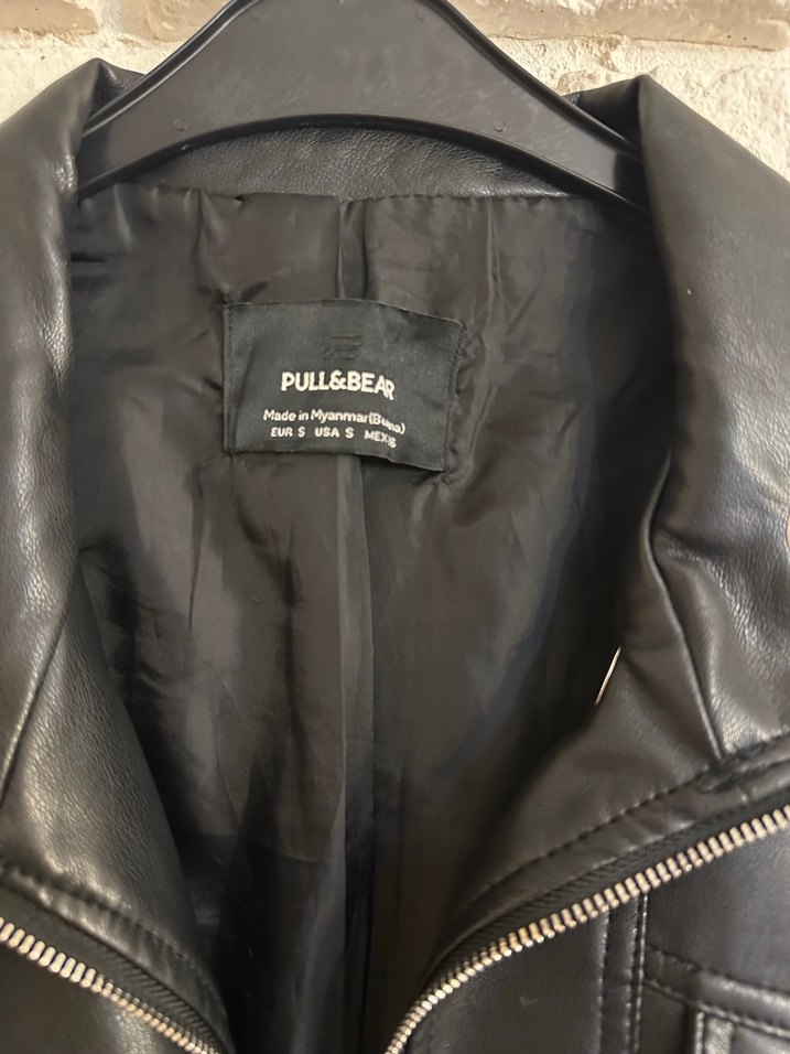 Pull&Bear Siyah Deri Biker Ceket - Görsel 2