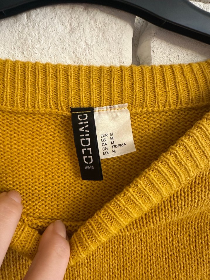 H&M Sarı Kadın Triko Kazak Bisiklet Yaka - Görsel 2