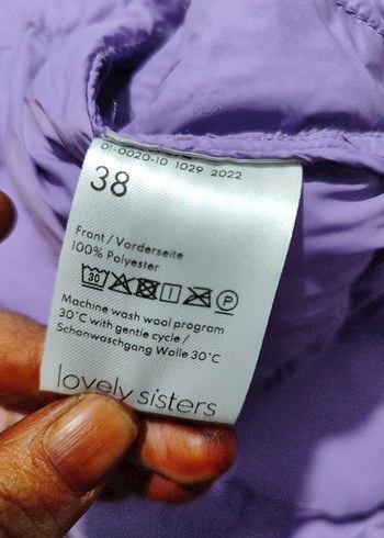 Düğmeli Uzun Mor Kadın Şişme Yelek - Görsel 2