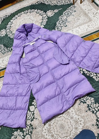 Düğmeli Uzun Mor Kadın Şişme Yelek - Görsel 9