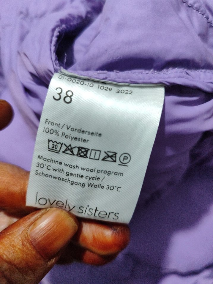 Düğmeli Uzun Mor Kadın Şişme Yelek - Görsel 2