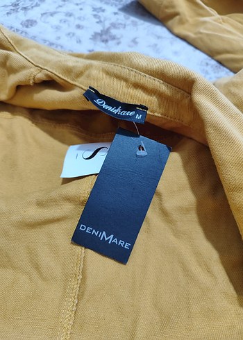 xl Beden sarı Renk Sarı Düğmeli Kadın Gömlek kot