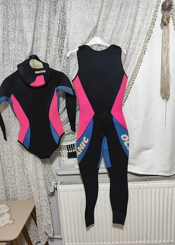 American Vintage Pembe Siyah Mini Biker Tarzı Kadın Mayo dalgıç üstü