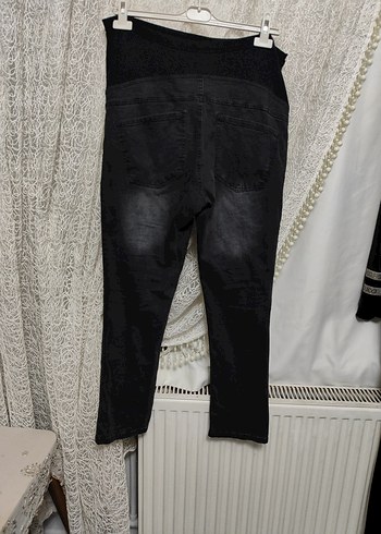 Gri Denim Hamile Pantolonu, Kemerli, Rahat Kesim - Görsel 7