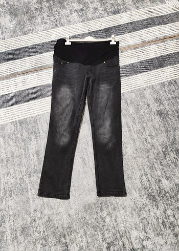 Gri Denim Hamile Pantolonu, Kemerli, Rahat Kesim - Görsel 5