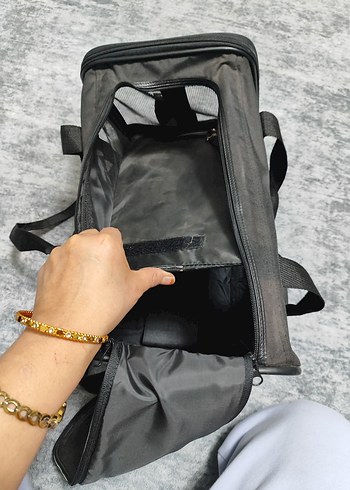 Siyah Taşınabilir Evcil Hayvan Taşıma Çantası - Görsel 9