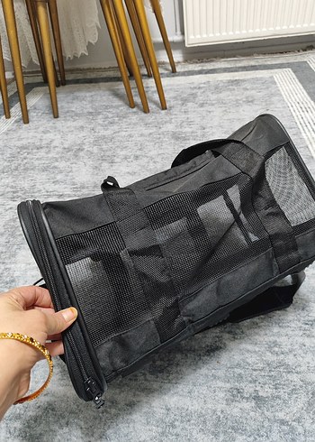 Siyah Taşınabilir Evcil Hayvan Taşıma Çantası - Görsel 7