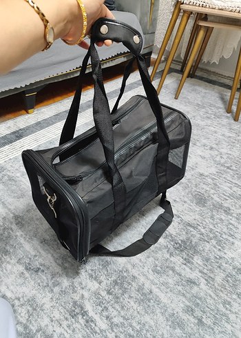 Siyah Taşınabilir Evcil Hayvan Taşıma Çantası - Görsel 5