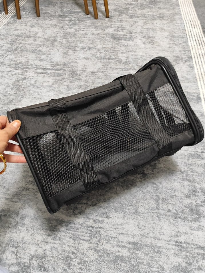 Siyah Taşınabilir Evcil Hayvan Taşıma Çantası - Görsel 2