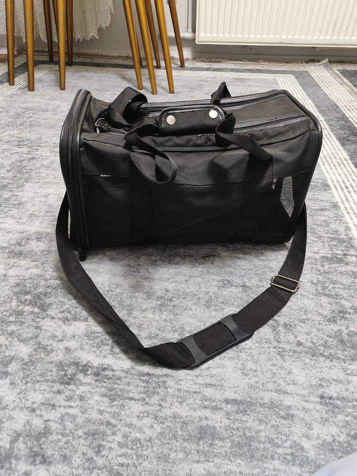 Siyah Taşınabilir Evcil Hayvan Taşıma Çantası - Görsel 4