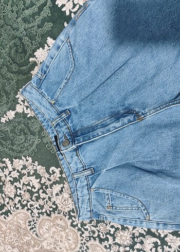 36 Beden Gri Mavi Midi Boy Kadın Denim Jean