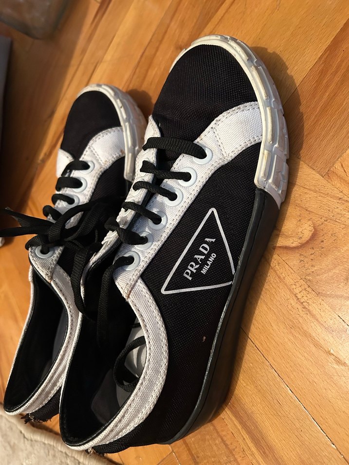 Kadın Siyah-Beyaz Spor Ayakkabı Velcro - Görsel 3