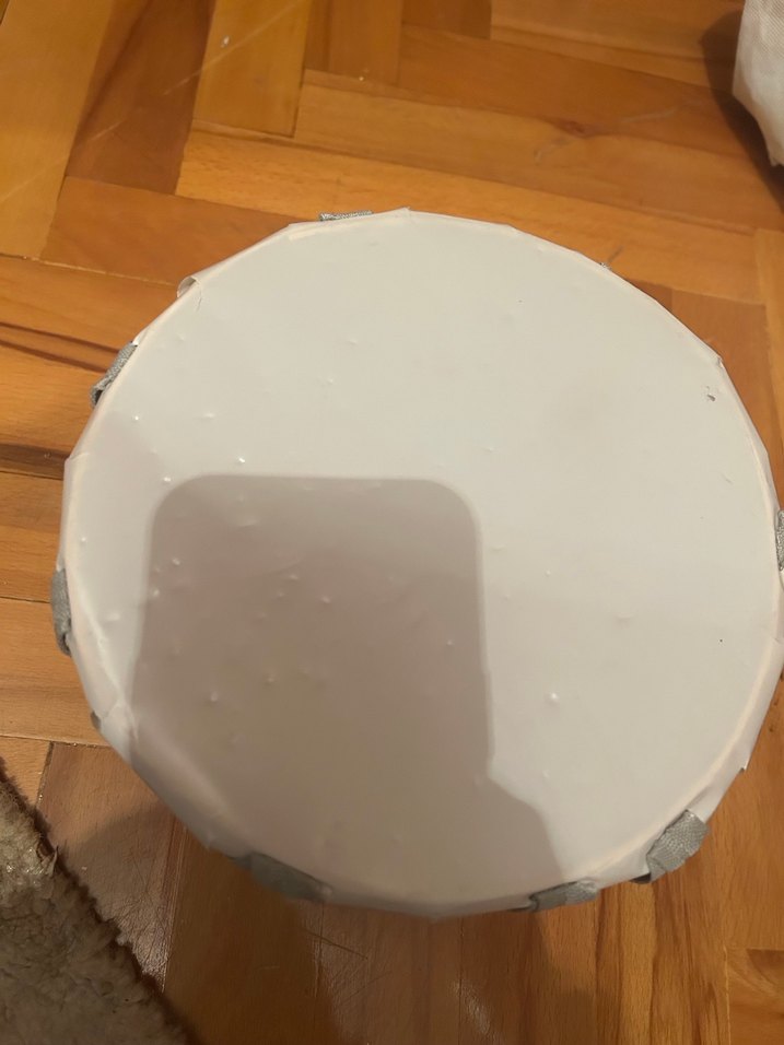 Gri Askılı Beyaz ortası ahşap davul - Görsel 3