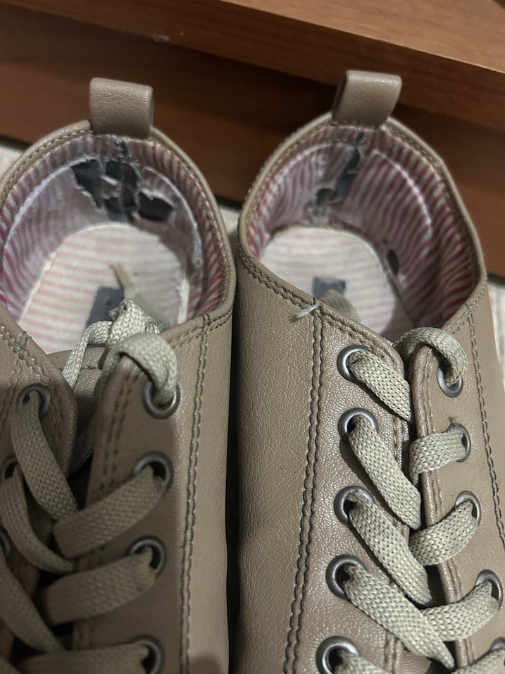 Bej Deri Spor Ayakkabı - Görsel 3