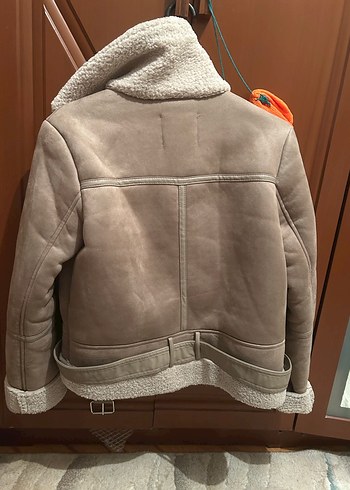 Kürklü Bej Süet Kadın Ceket - Görsel 6