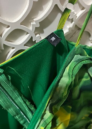 Uçuş uçuş yeşil elbise - Görsel 2