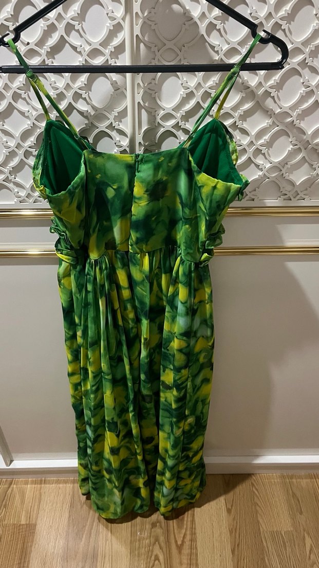 Uçuş uçuş yeşil elbise - Görsel 3