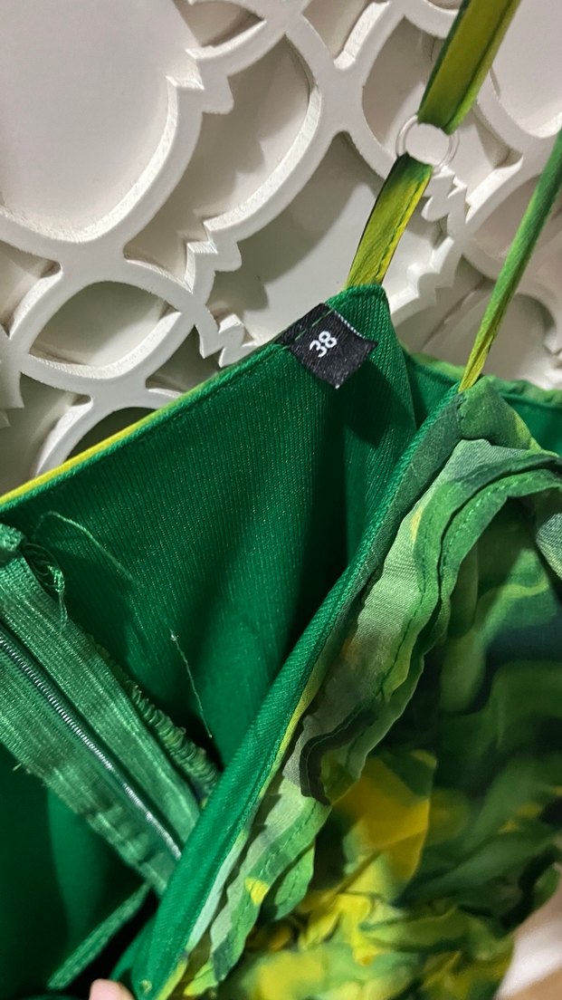 Uçuş uçuş yeşil elbise - Görsel 2